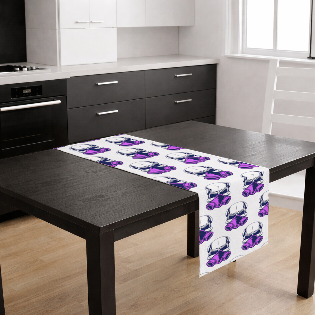 Skull with Gas Mask Illustration Modern and Edgy Design Runner