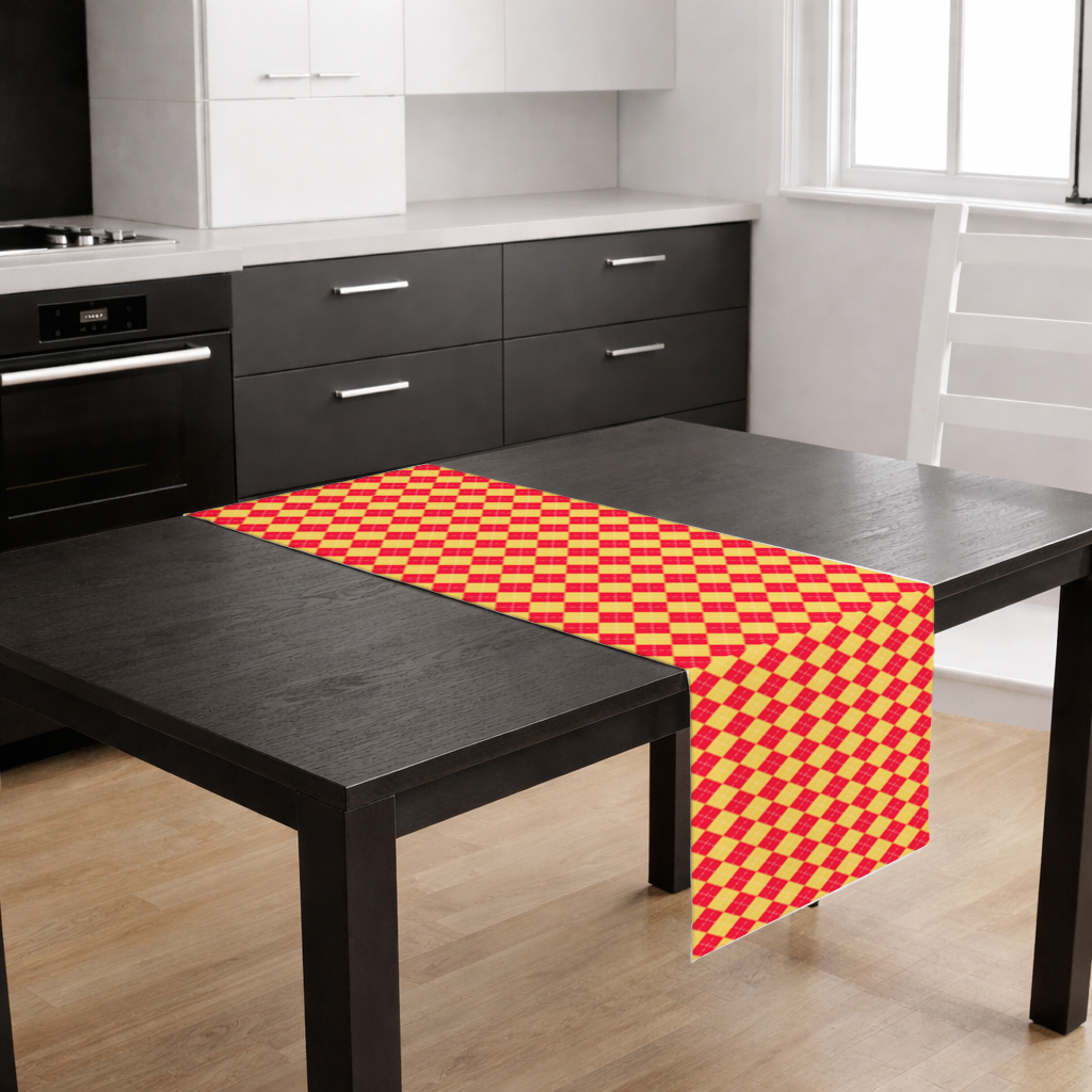 Red and Yellow Argyle Geometric Pattern Background Runner