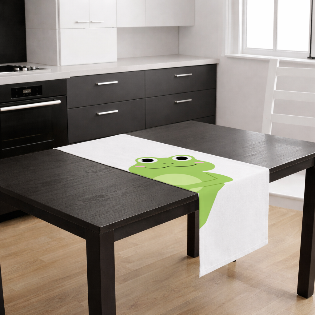 Cute Green Frog Peek-a-Boo Illustration 