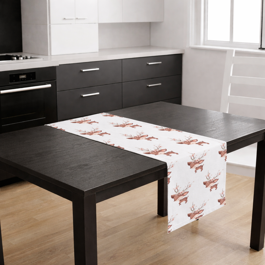 Cute Baby Deer with Floral Antlers Runner