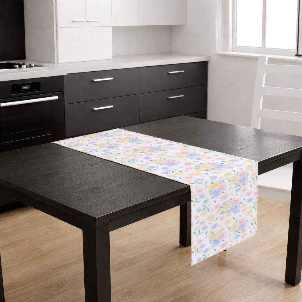 Colorful Pastel Spring Floral Pattern Runner