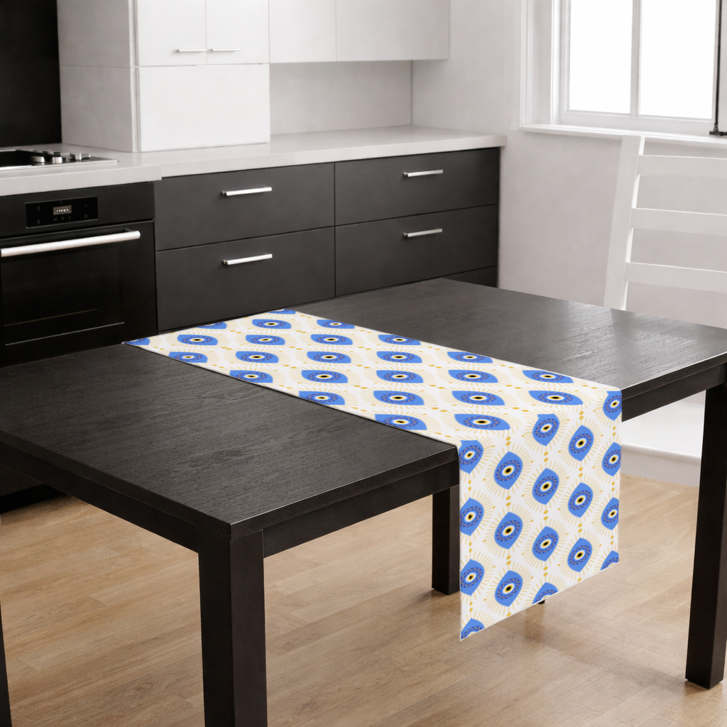 Modern Evil Eye Pattern with Sunburst Rays Runner