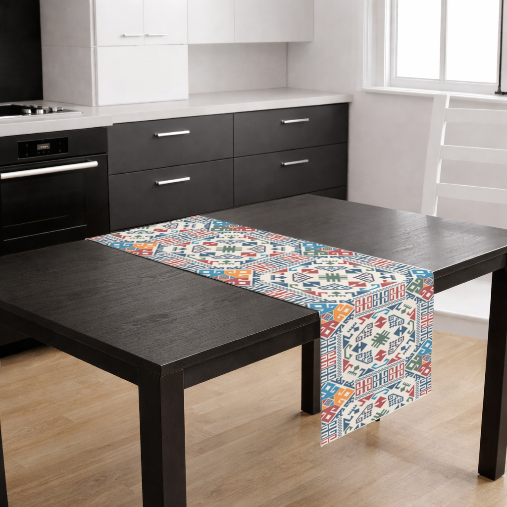Multicolor Ethnic Geometric Motif Runner