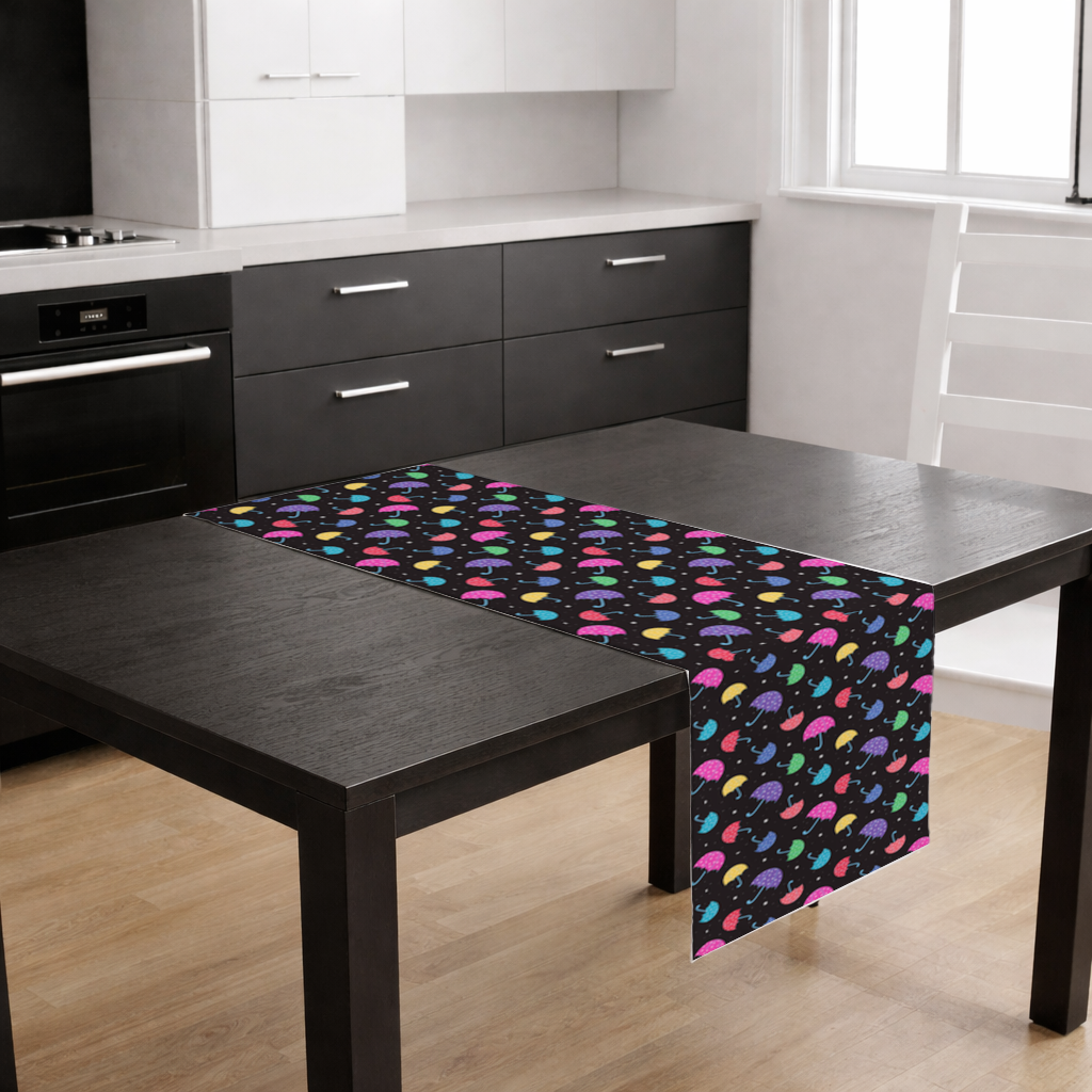 Colorful Heart Umbrellas Pattern Runner