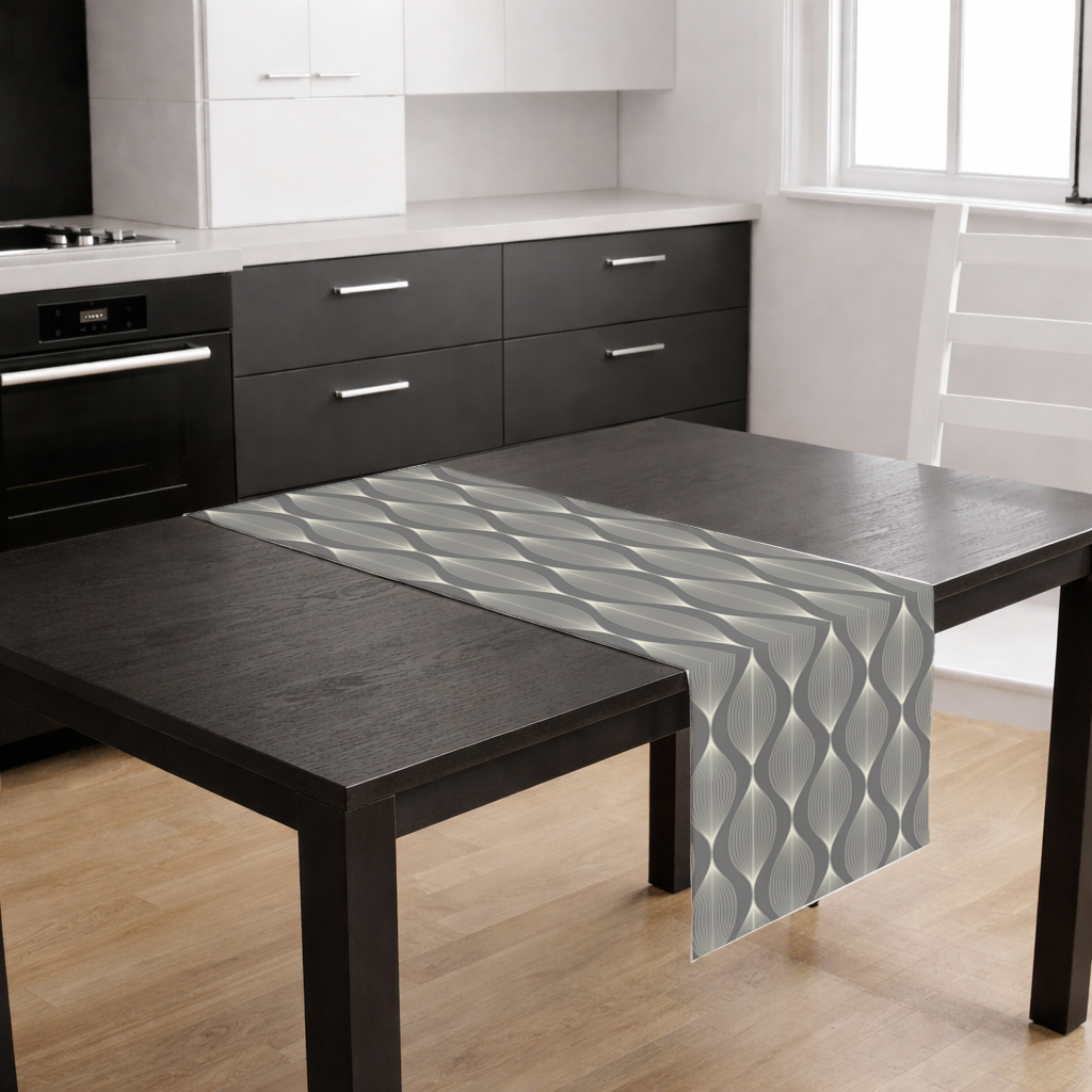 Art Deco Geometric Wavy Pattern Runner
