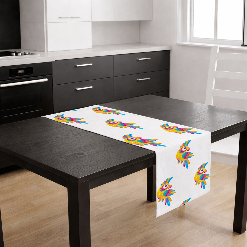 Vibrant Tropical Parrot Folk Runner