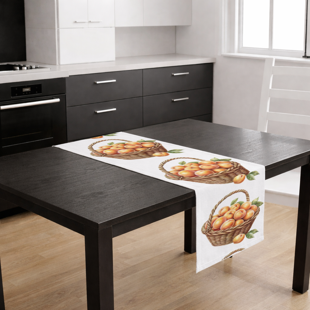 Fresh Peaches in Wicker Basket Runner