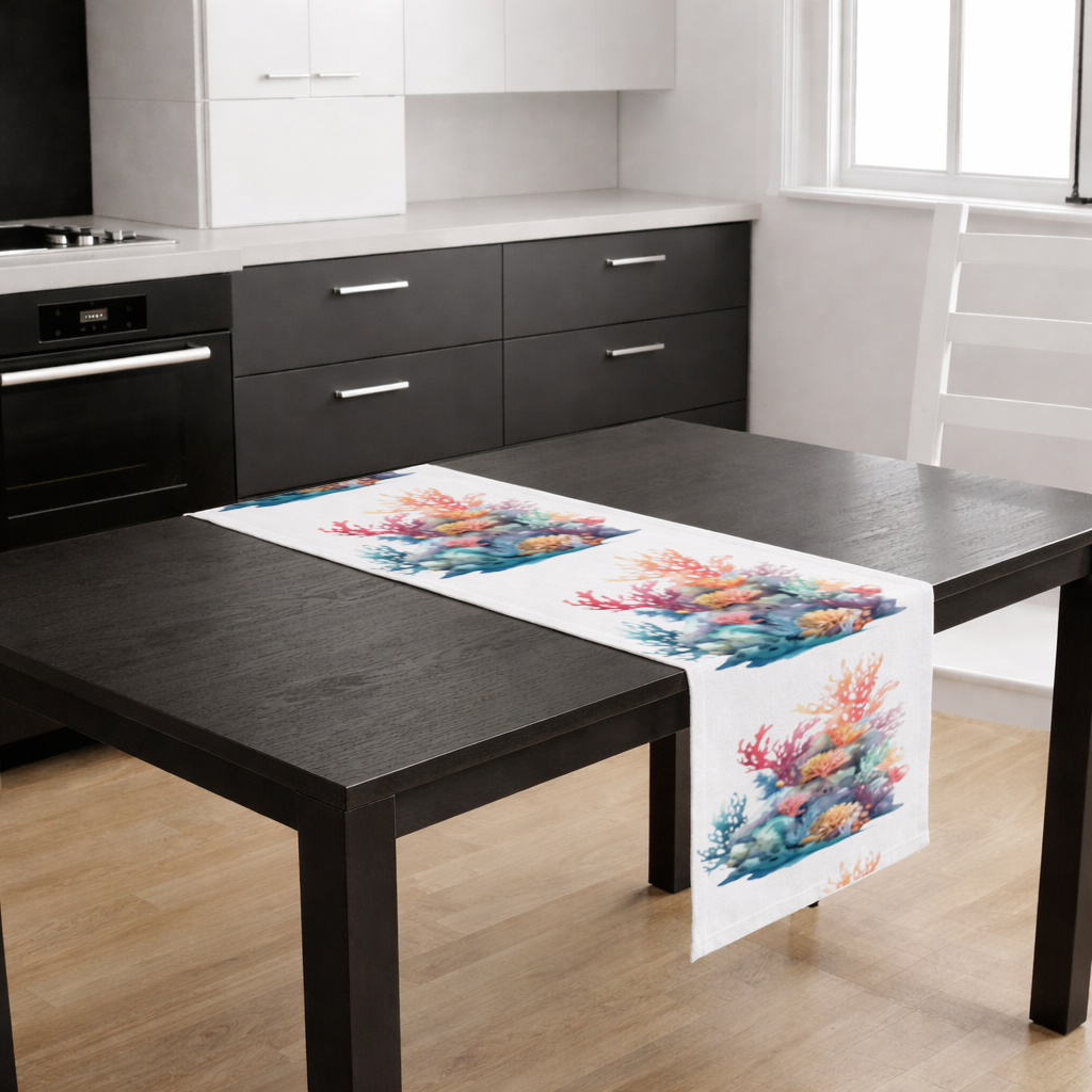 Vibrant Watercolor Coral Reef Scene Runner