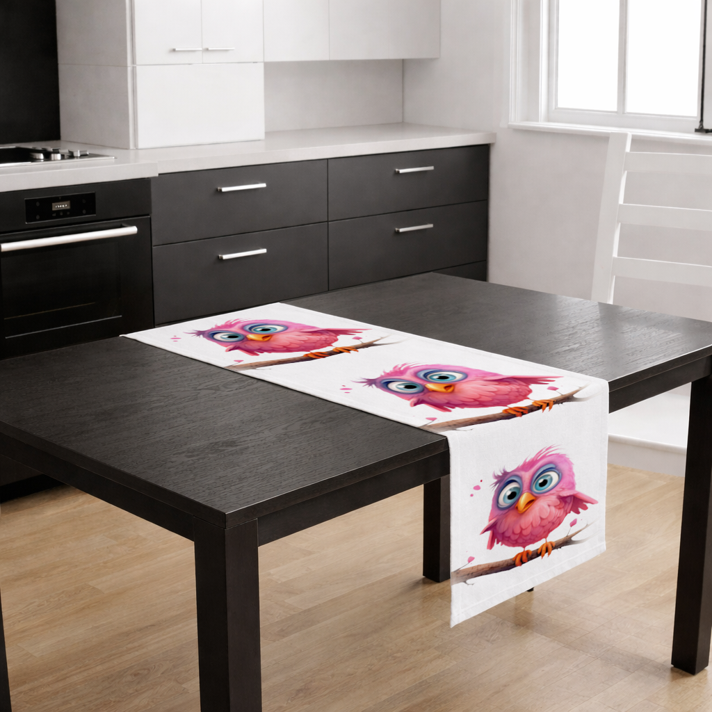 Cute Pink Bird with Large Blue Eyes 