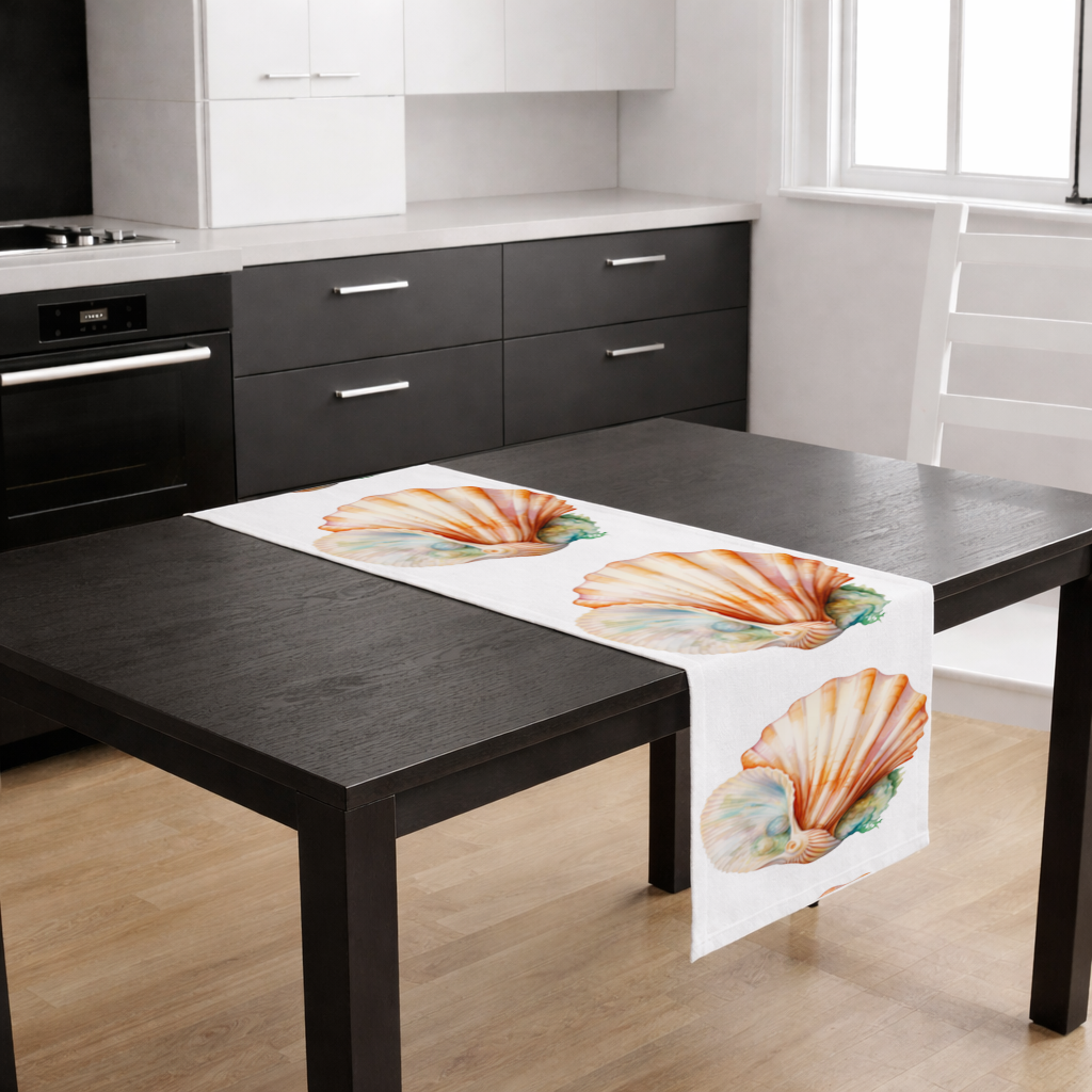 Iridescent Pearls in Orange Scallop Seashell 