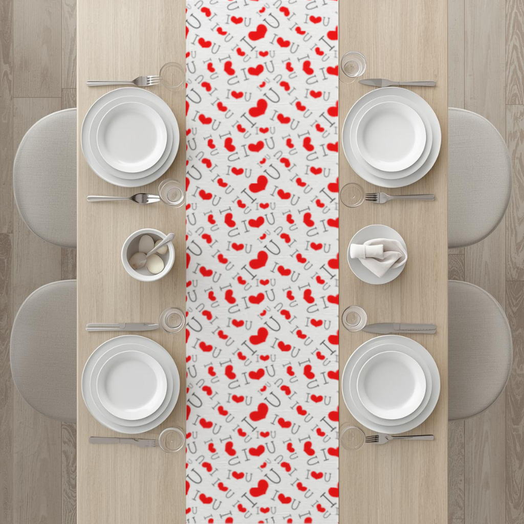 Valentines Day I Love You Heart Pattern Romantic Design Runner