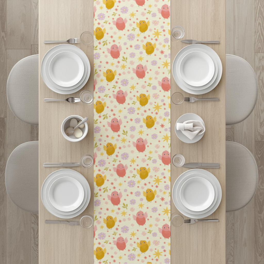 Cute Birds and Floral Pastel Spring Pattern Illustration 