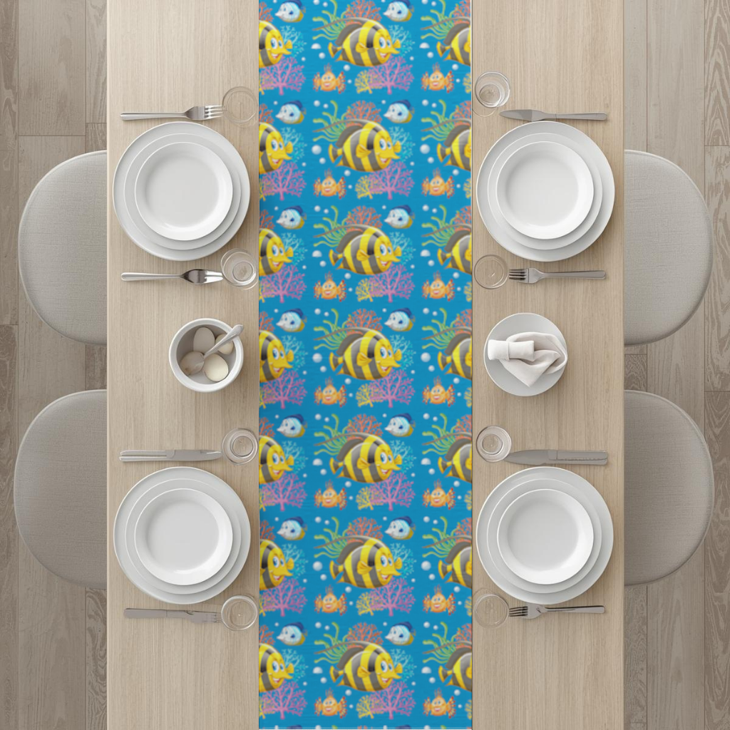 Colorful Tropical Fish and Coral Reef Pattern Runner
