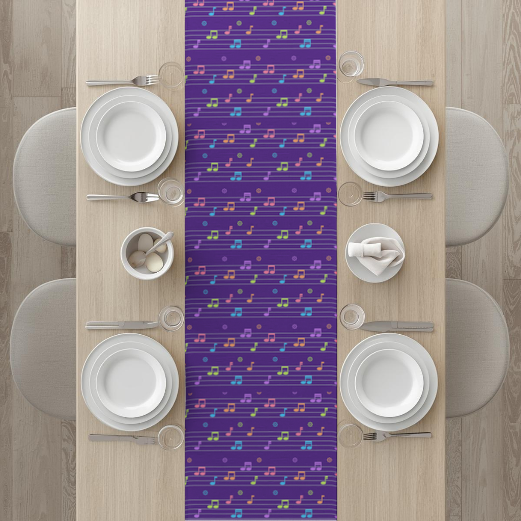 Colorful Music Notes and Modern Rhythm Seamless Pattern Runner