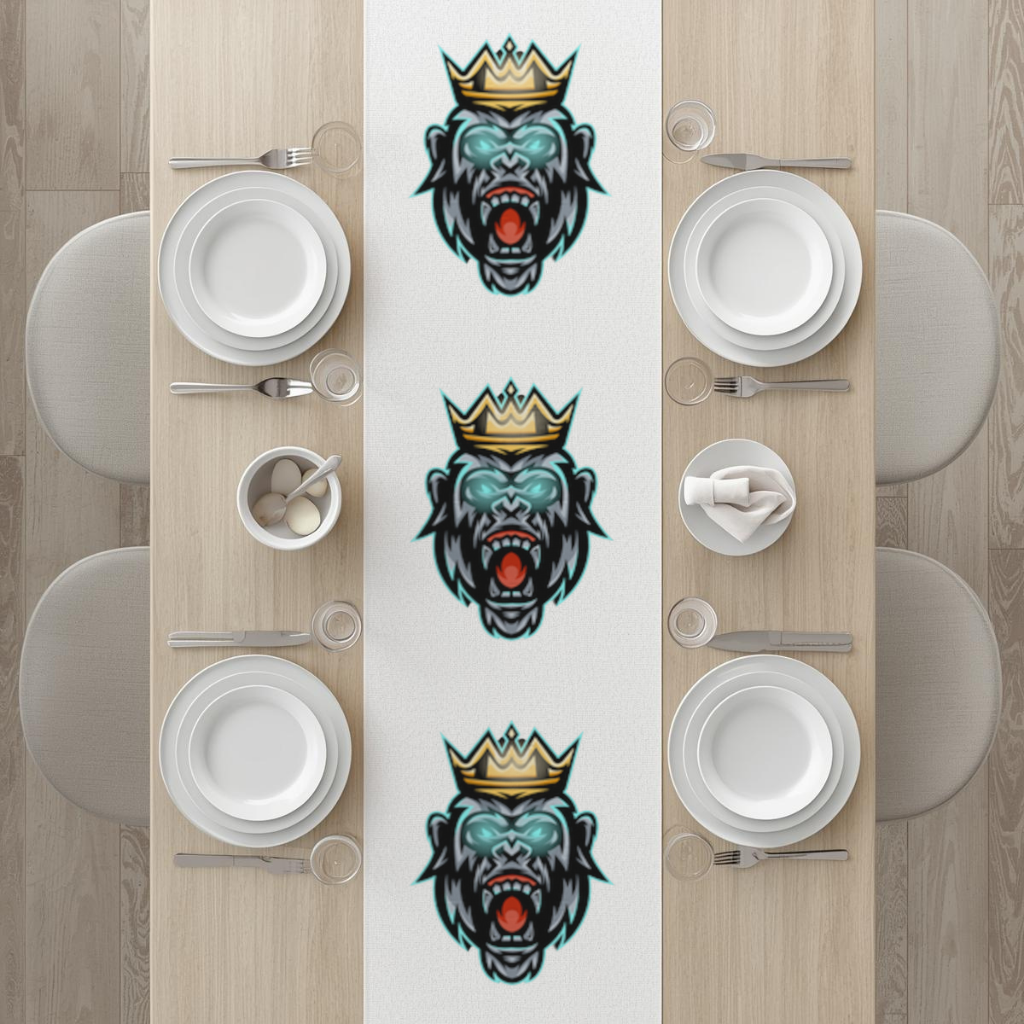 Angry Gorilla King with Crown Graphic - Neon Mascot Design Runner