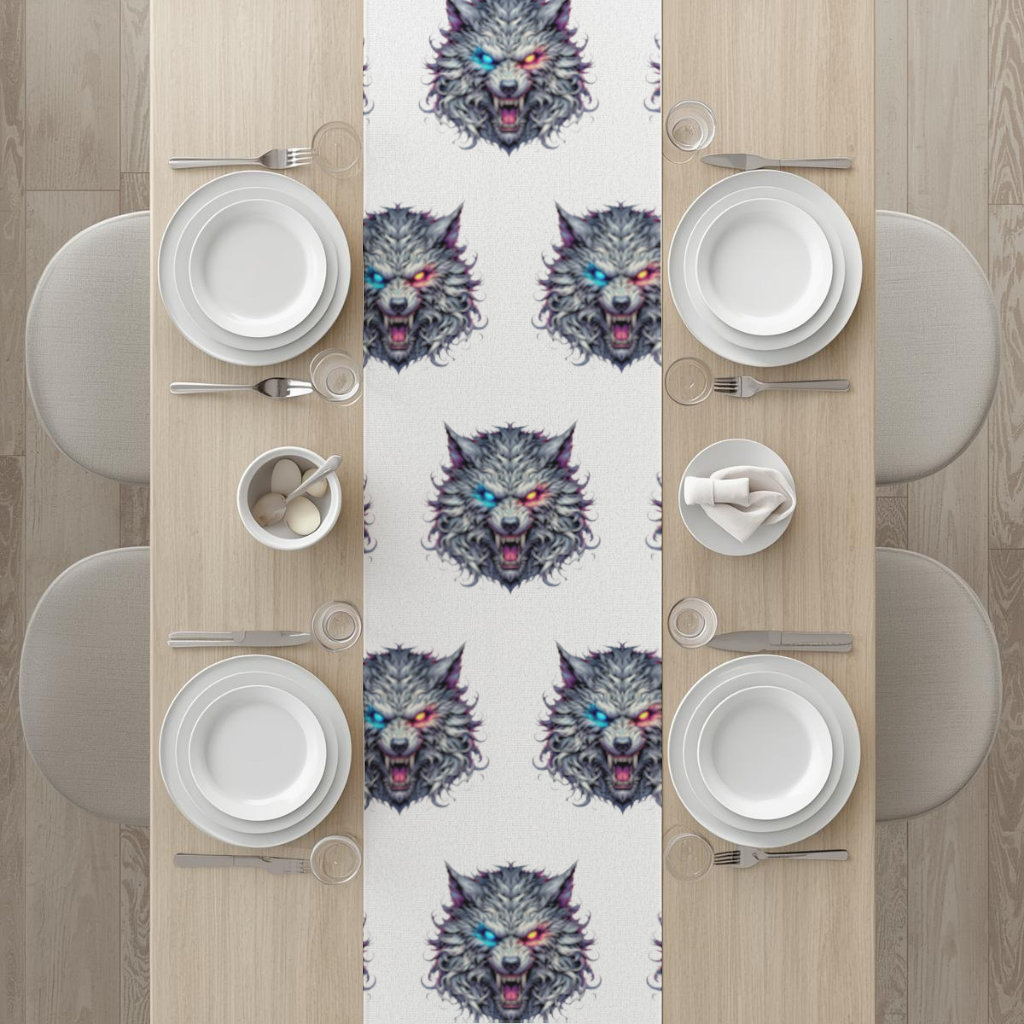 Fierce Wolf Head Illustration Heterochromia Eyes, Savage Wolf Runner