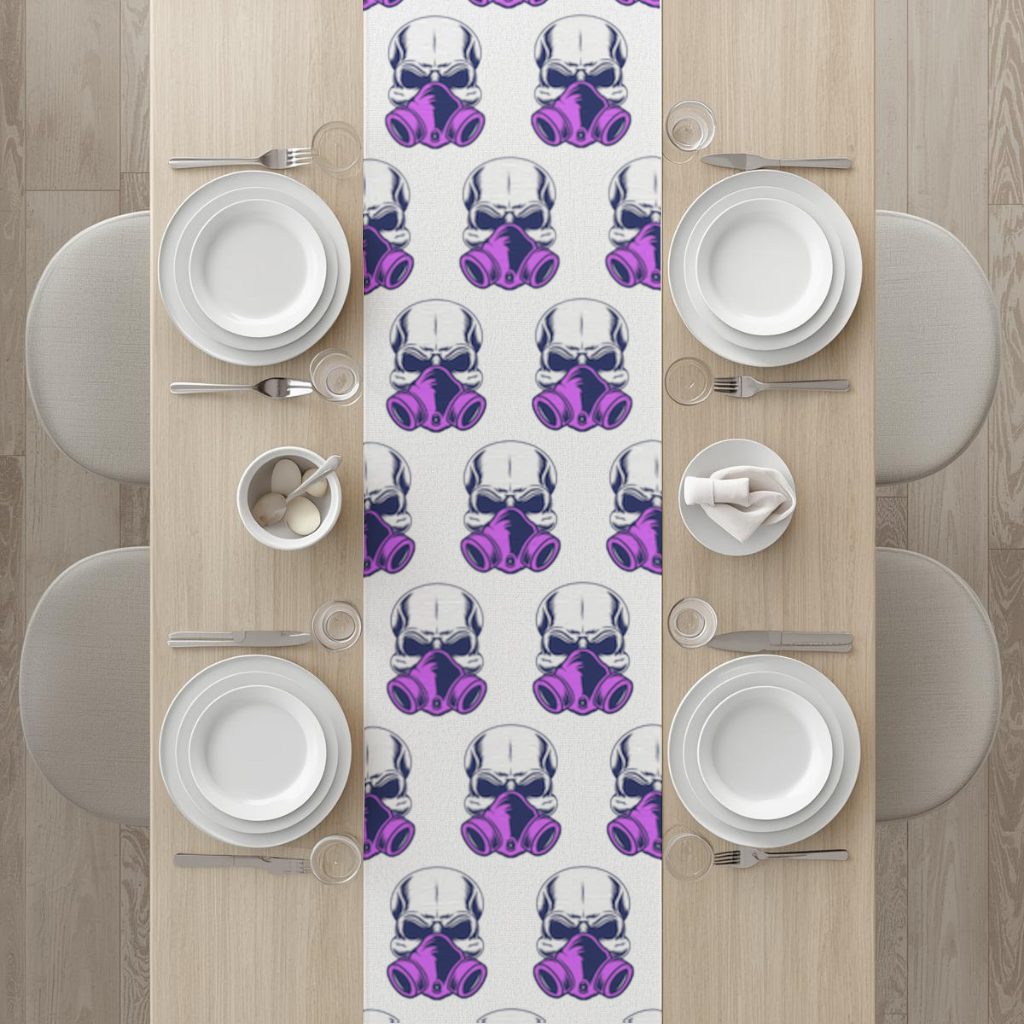 Skull with Gas Mask Illustration Modern and Edgy Design Runner