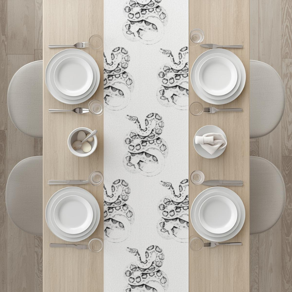 Detailed Vintage Rattlesnake Illustration Runner