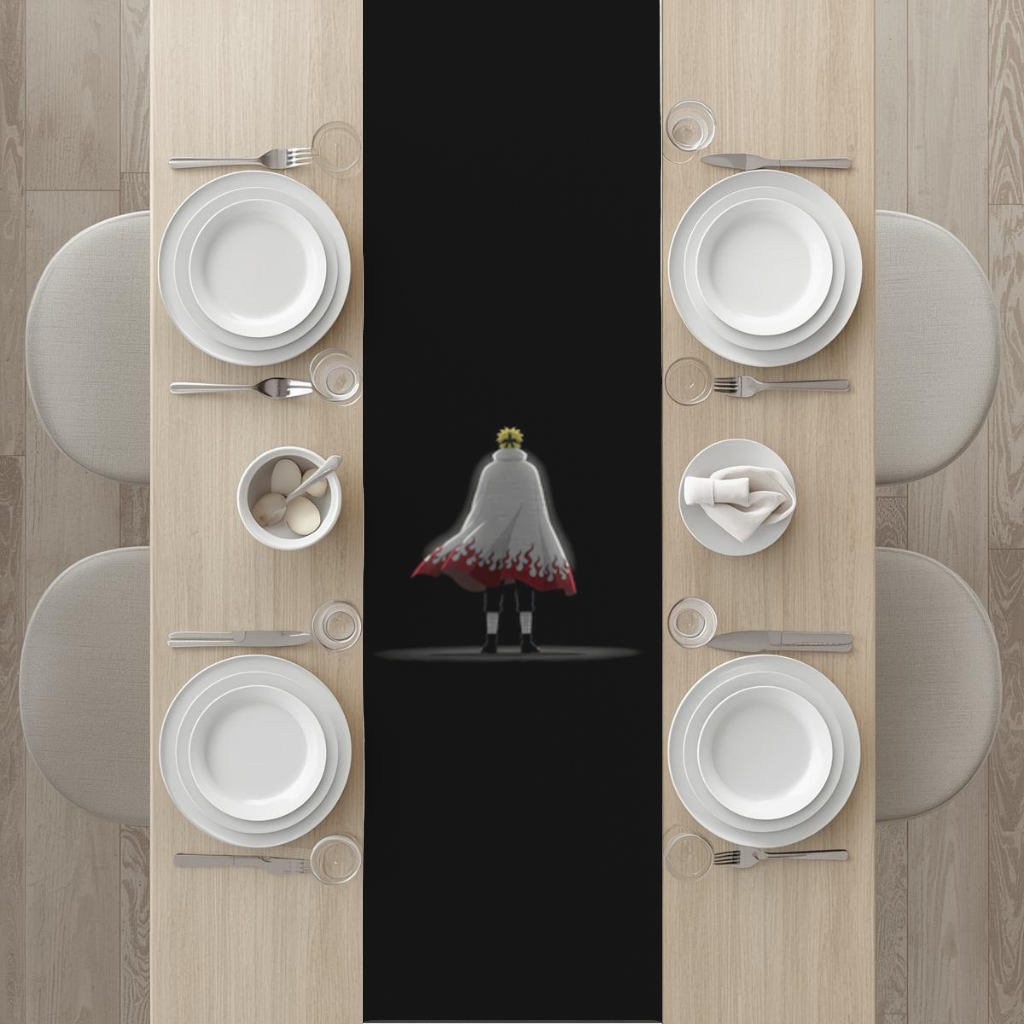 Karanlıktan Gelen Güç Naruto Uzumaki Hokage Silüeti Masa Runner