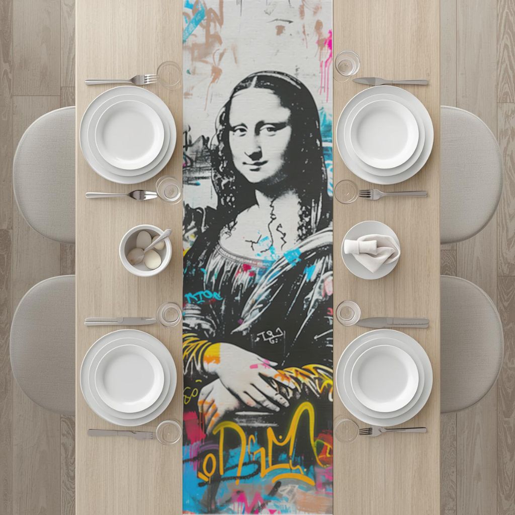 Graffiti Style Modern Mona Lisa Illustration Runner