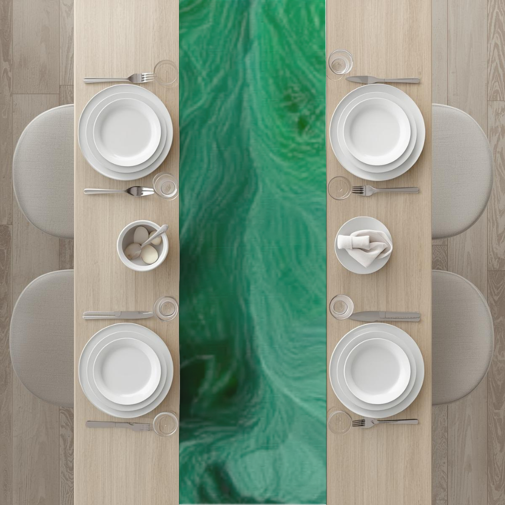 Black and green marbling Runner