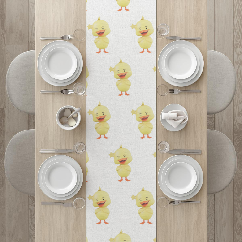 Cheerful Winking Yellow Duck with Star Runner