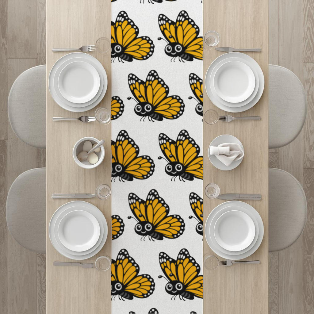 Smiling Orange Monarch Butterfly Character Runner