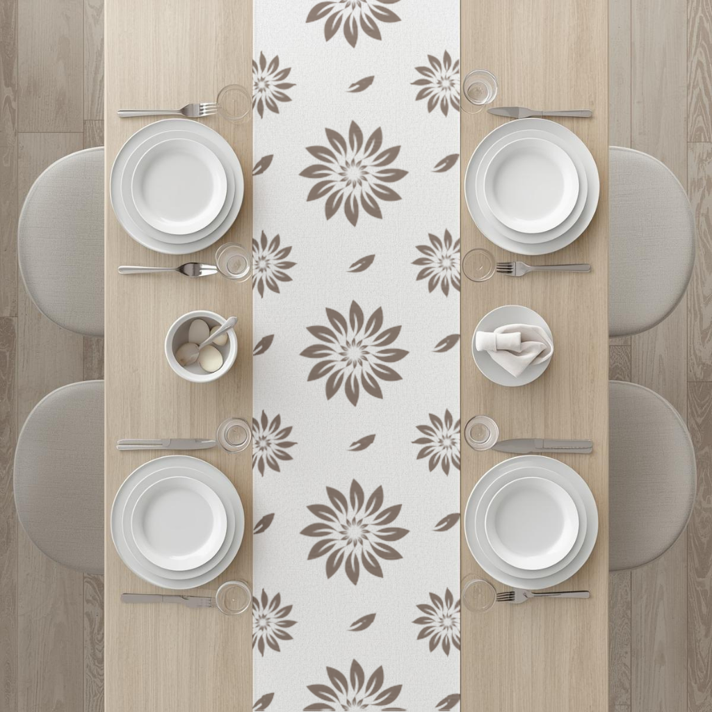 Minimalist Modern Brown Floral Pattern 