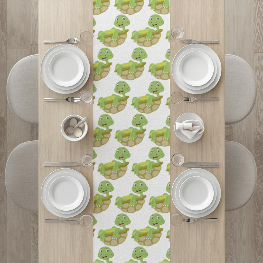 Happy Smiling Green Turtle in Shell Runner