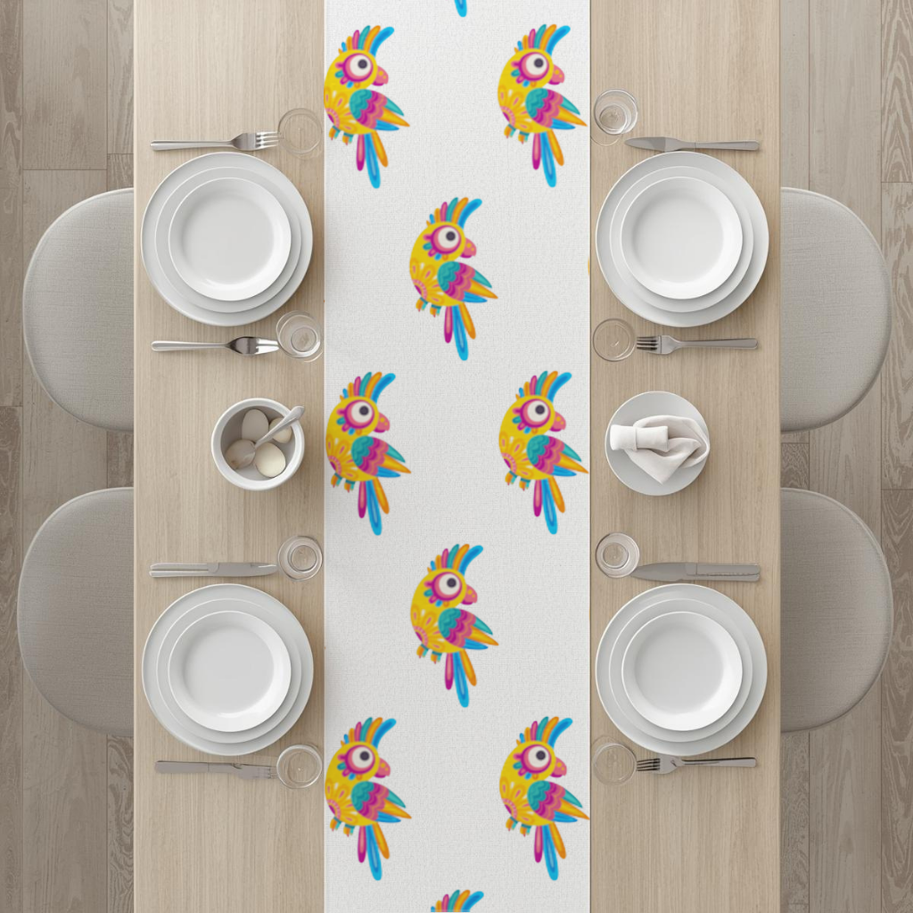 Vibrant Tropical Parrot Folk Runner