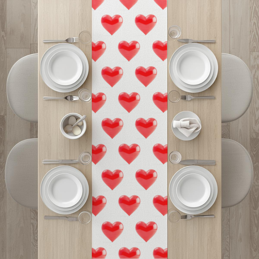 Glossy Red 3D Heart Runner