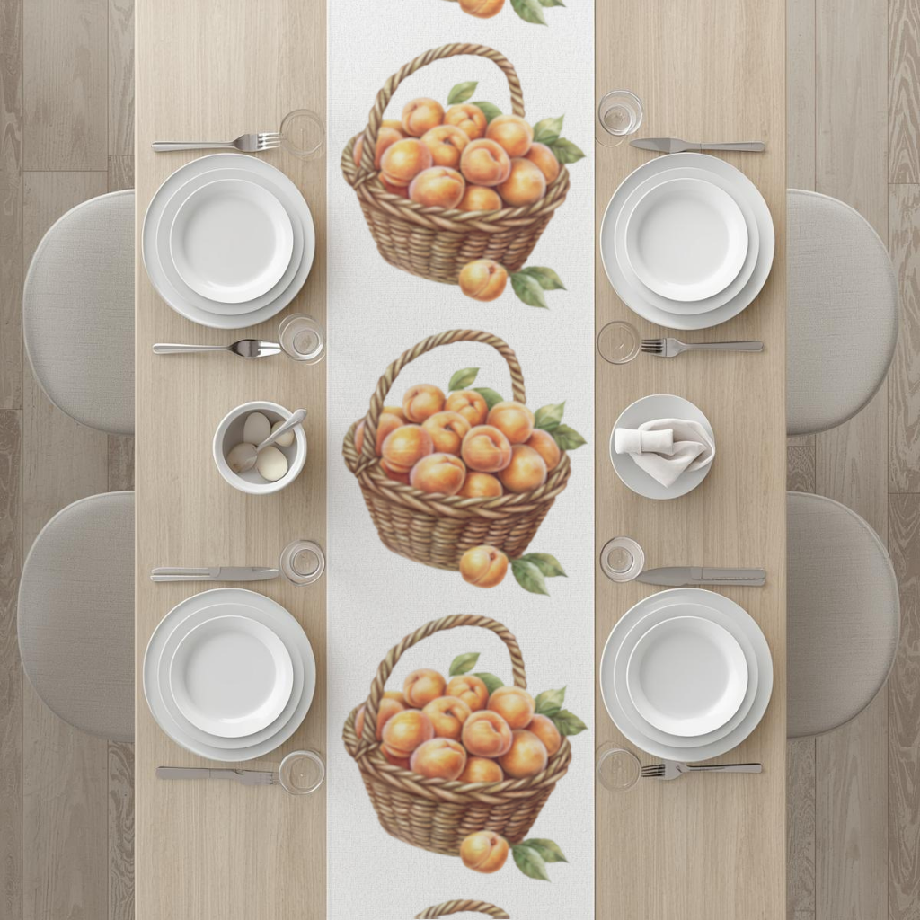 Fresh Peaches in Wicker Basket Runner