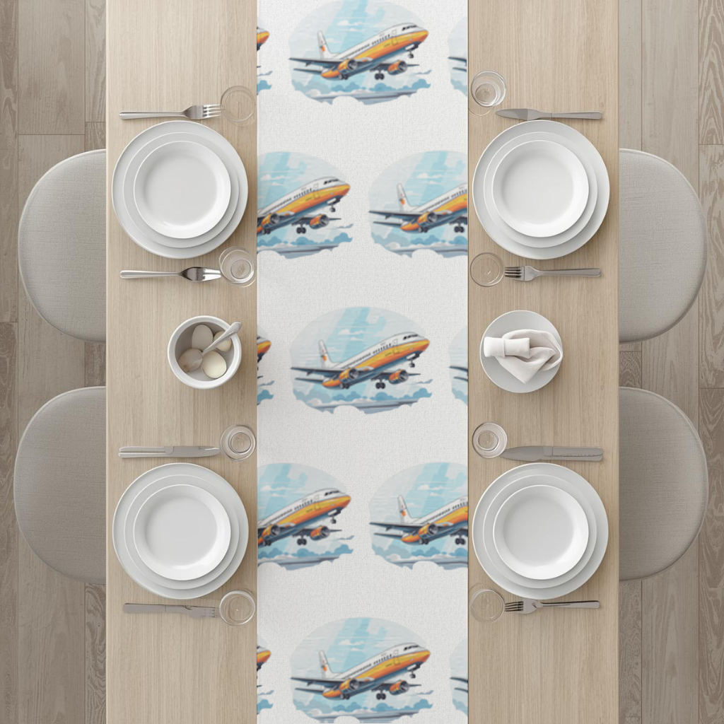Nostaljik Turuncu Yolcu Uçağı Masa Runner