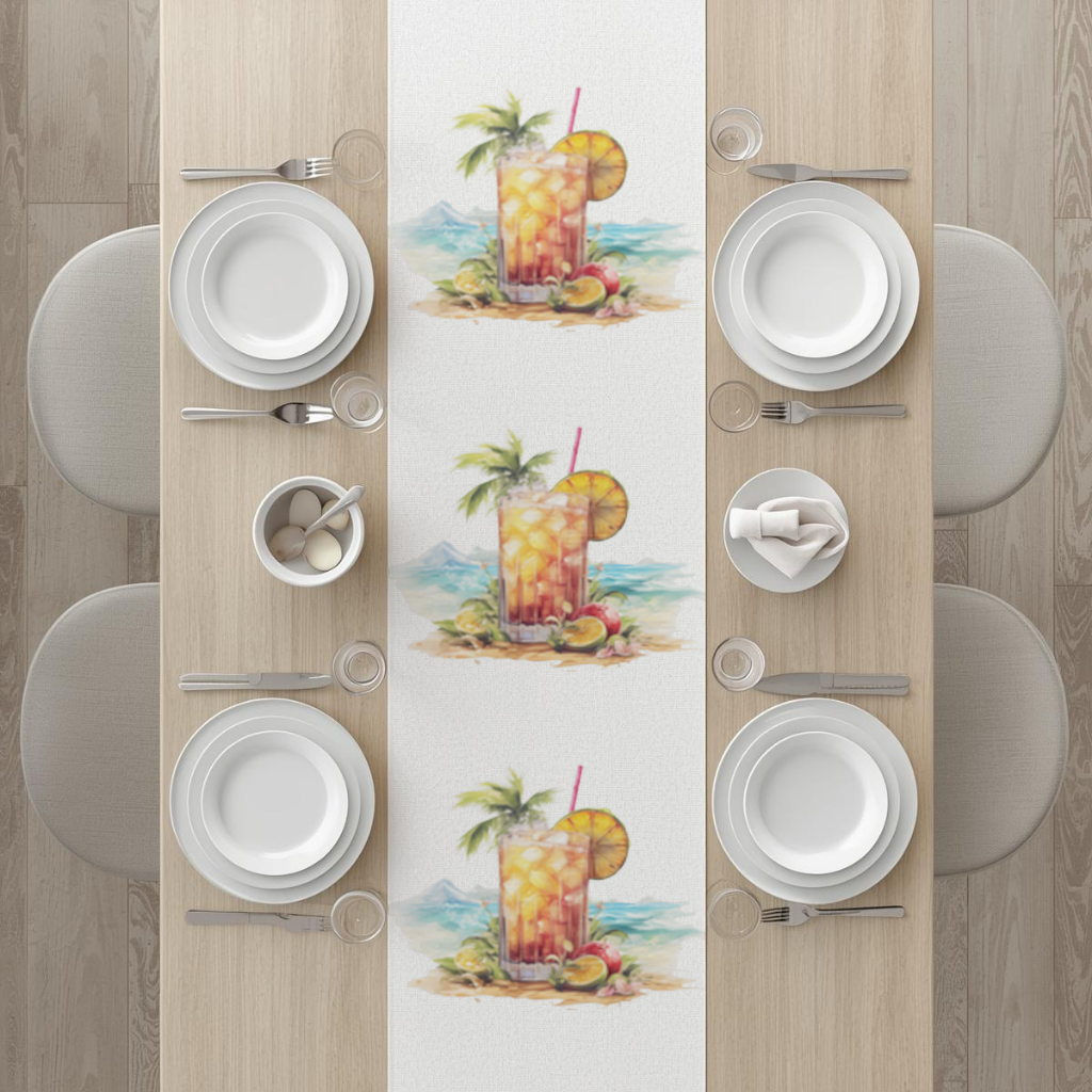 Tropical Island Beach Cocktail with Fruit 