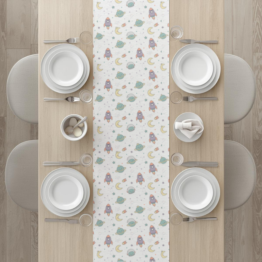 Cute Space Rocket Pattern Runner