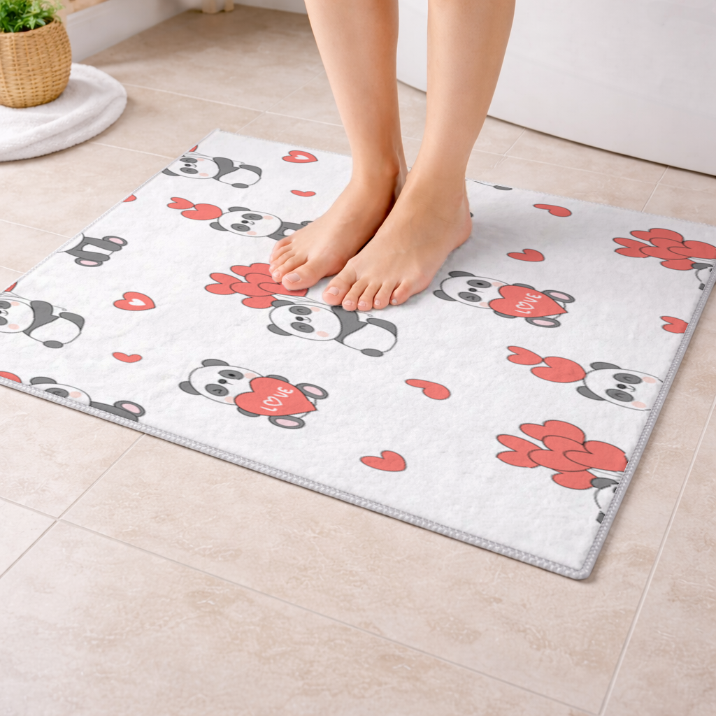 Cute Panda Valentines Day Love Heart Pattern Design 