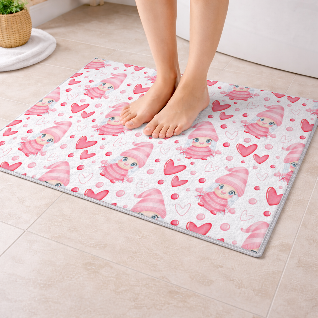 Cute Pink Baby Girl Valentines Day Heart Pattern Design 