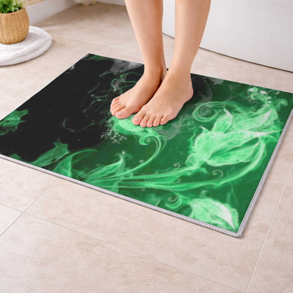 Green and black smokes Bath Mat