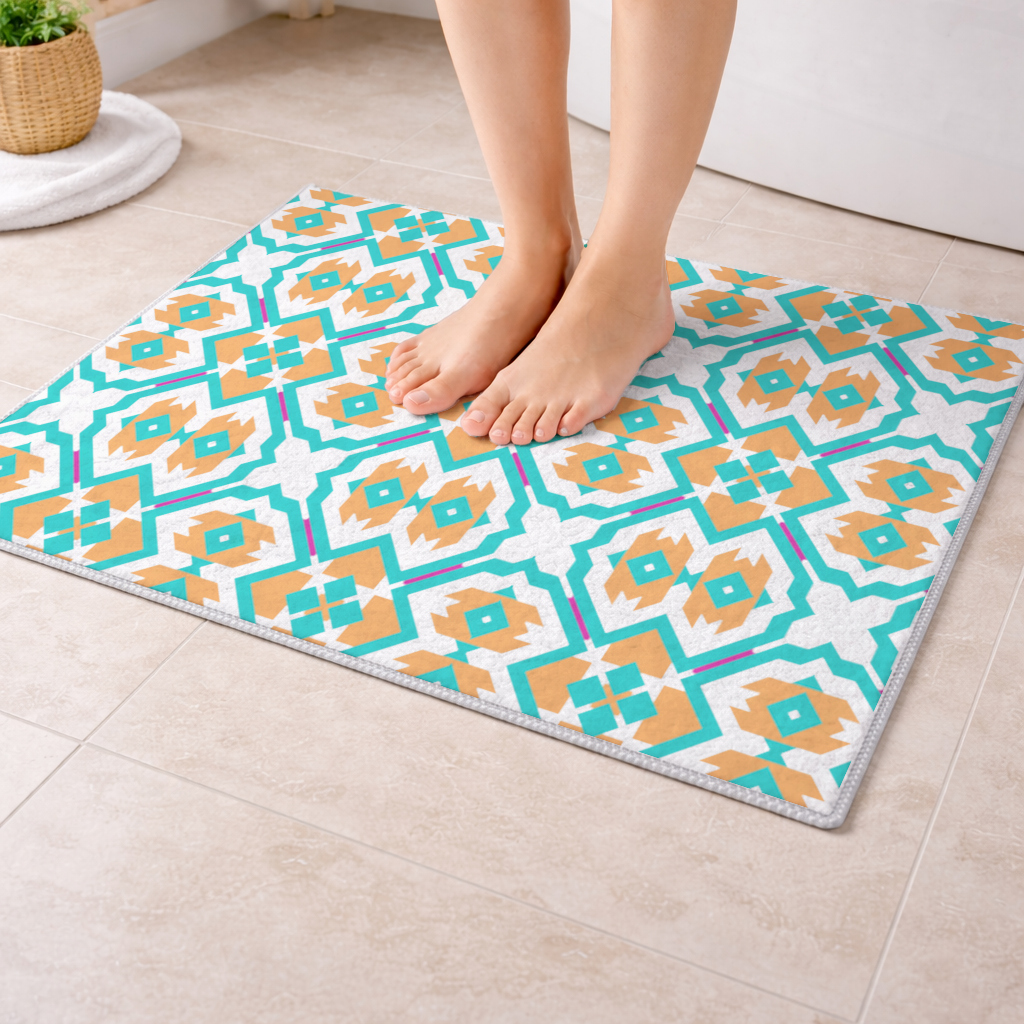 Orange and Turquoise Geometric Pattern 