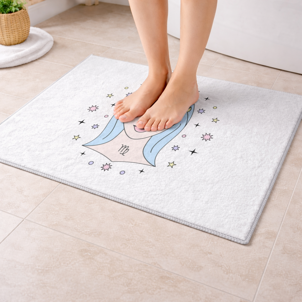 Başak Burcu Mistik Kadın ve Yıldızlar Banyo Halısı