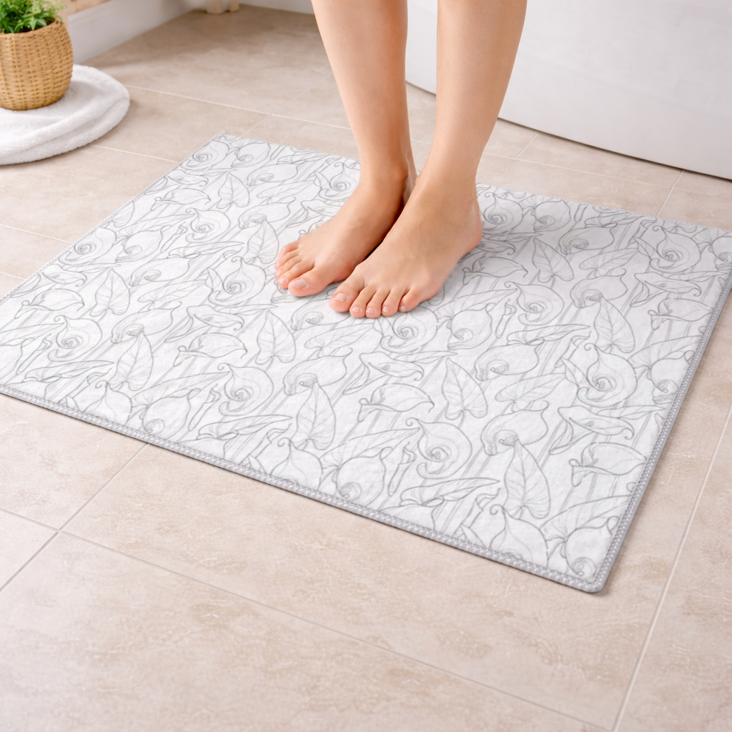 Calla Lily Sketch Bath Mat