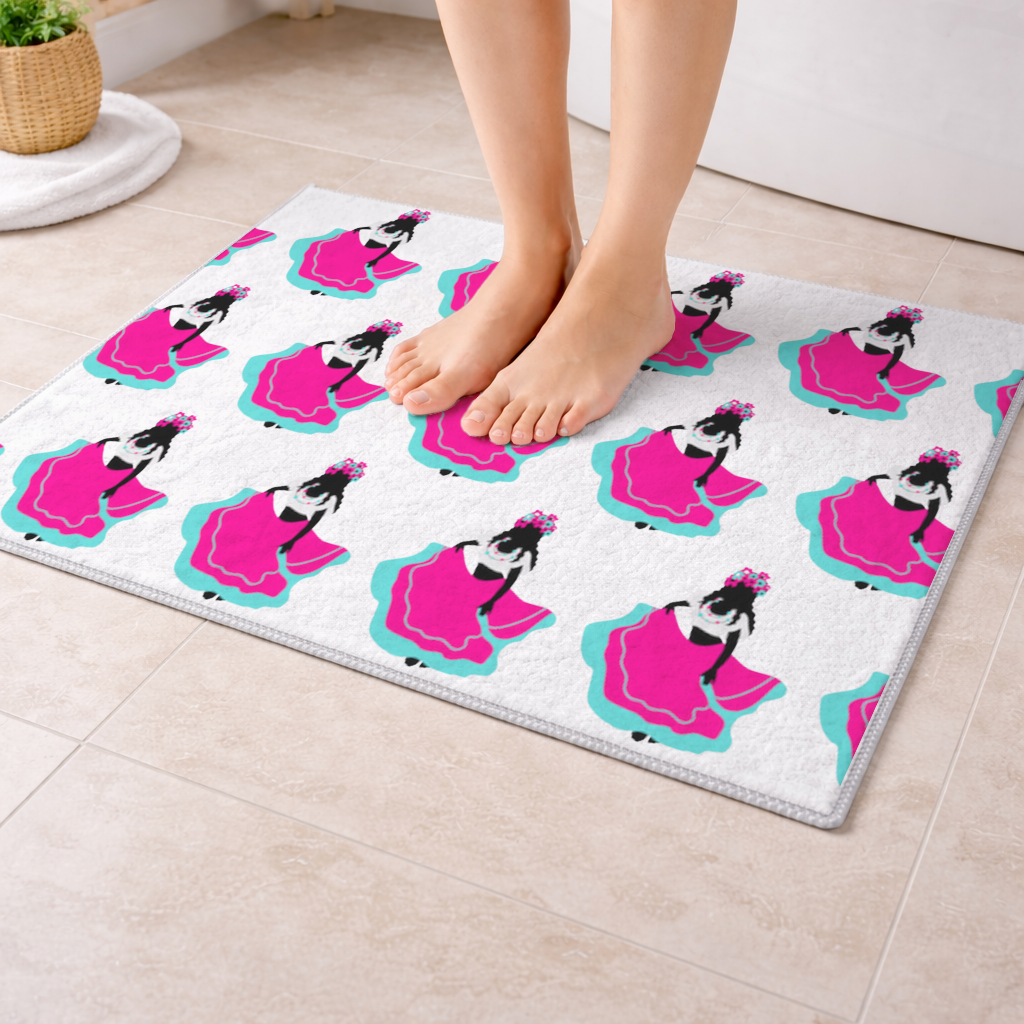Mexican Folklorico Dancer Silhouette Bath Mat