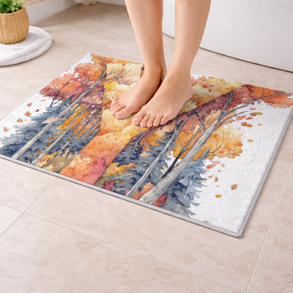 Autumn Forest Letter Y Bath Mat