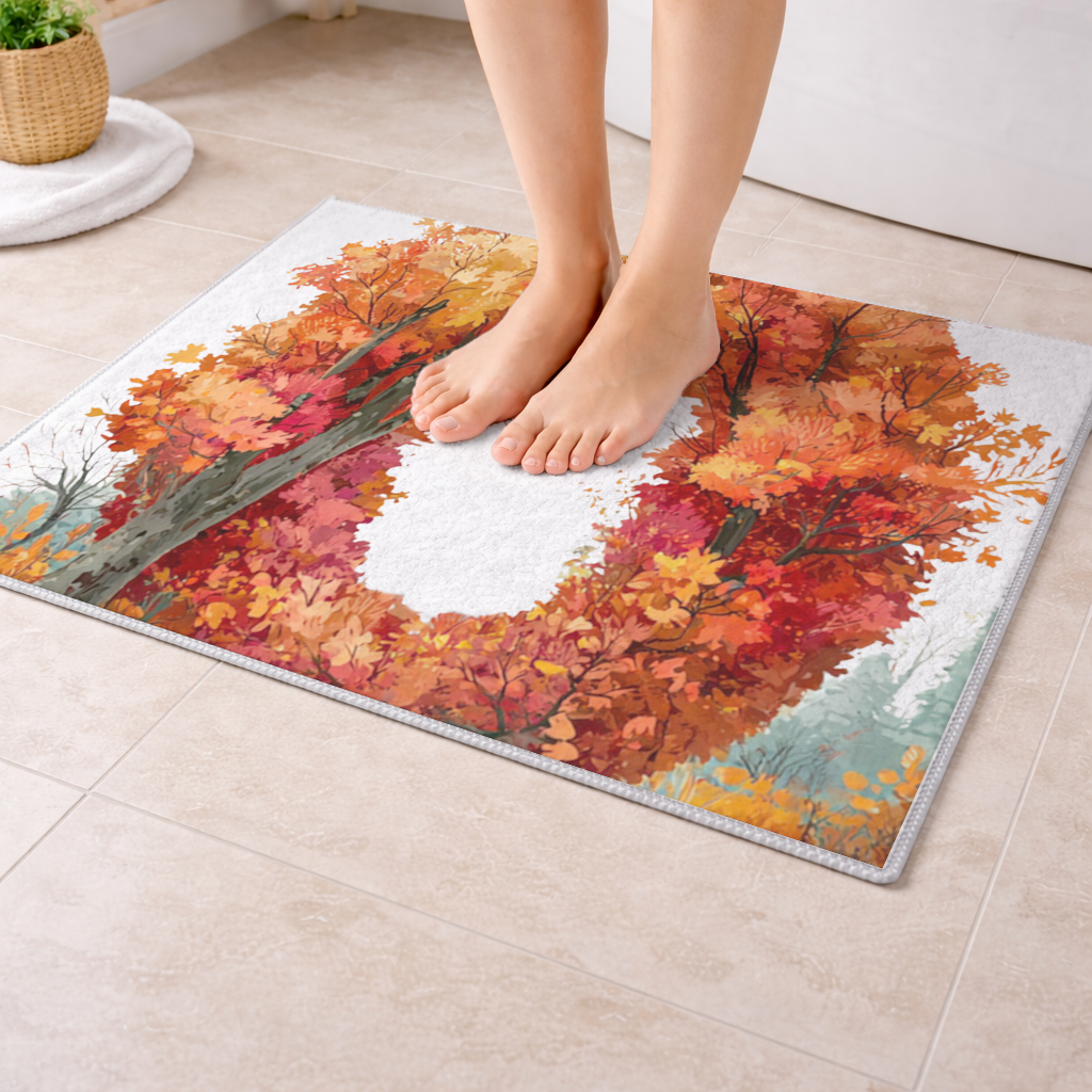 Autumn Leaf Letter O Bath Mat