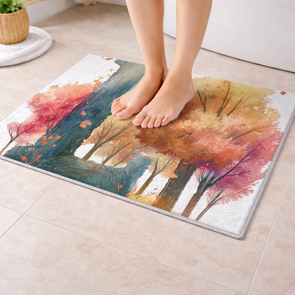 Autumn Forest Letter L Bath Mat