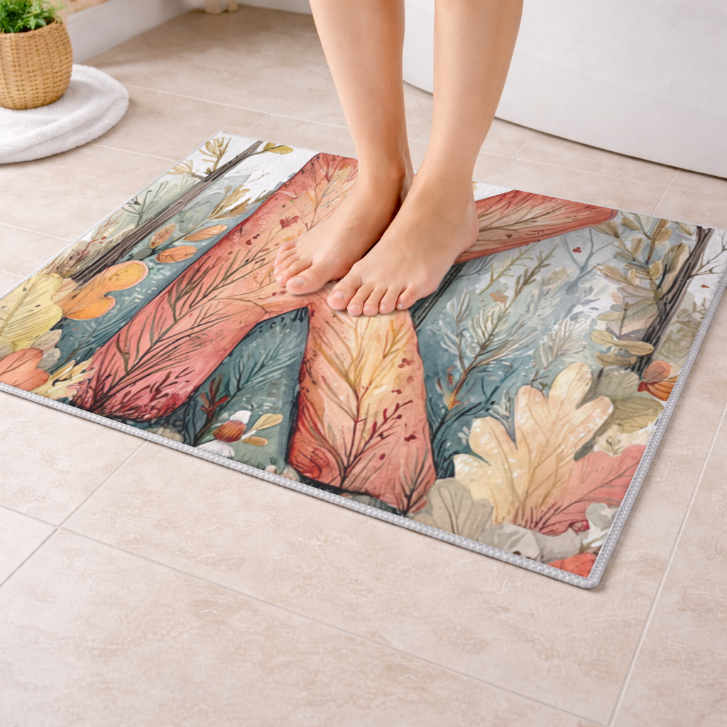 Autumn Forest Letter K Bath Mat