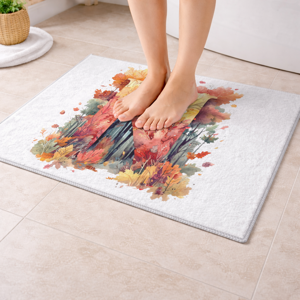 Autumn Leaf Monogram N Bath Mat