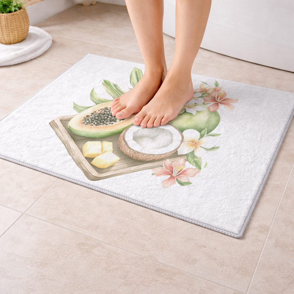 Tropical Papaya and Coconut Juice Bath Mat