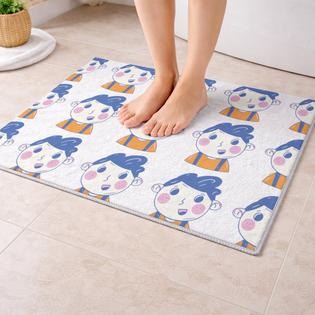 Cute Smiling Boy with Blue Hair 