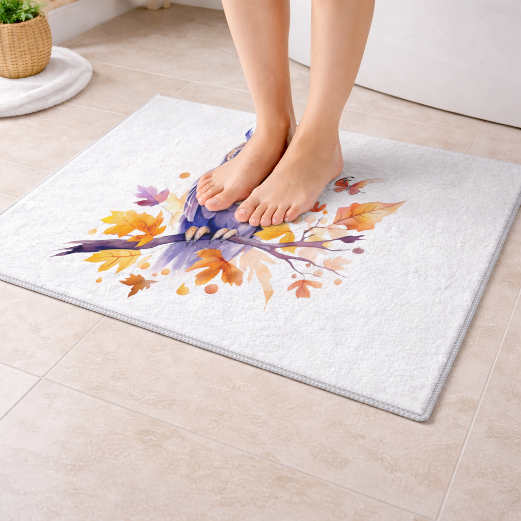 Whimsical Autumn Owl and Butterfly 